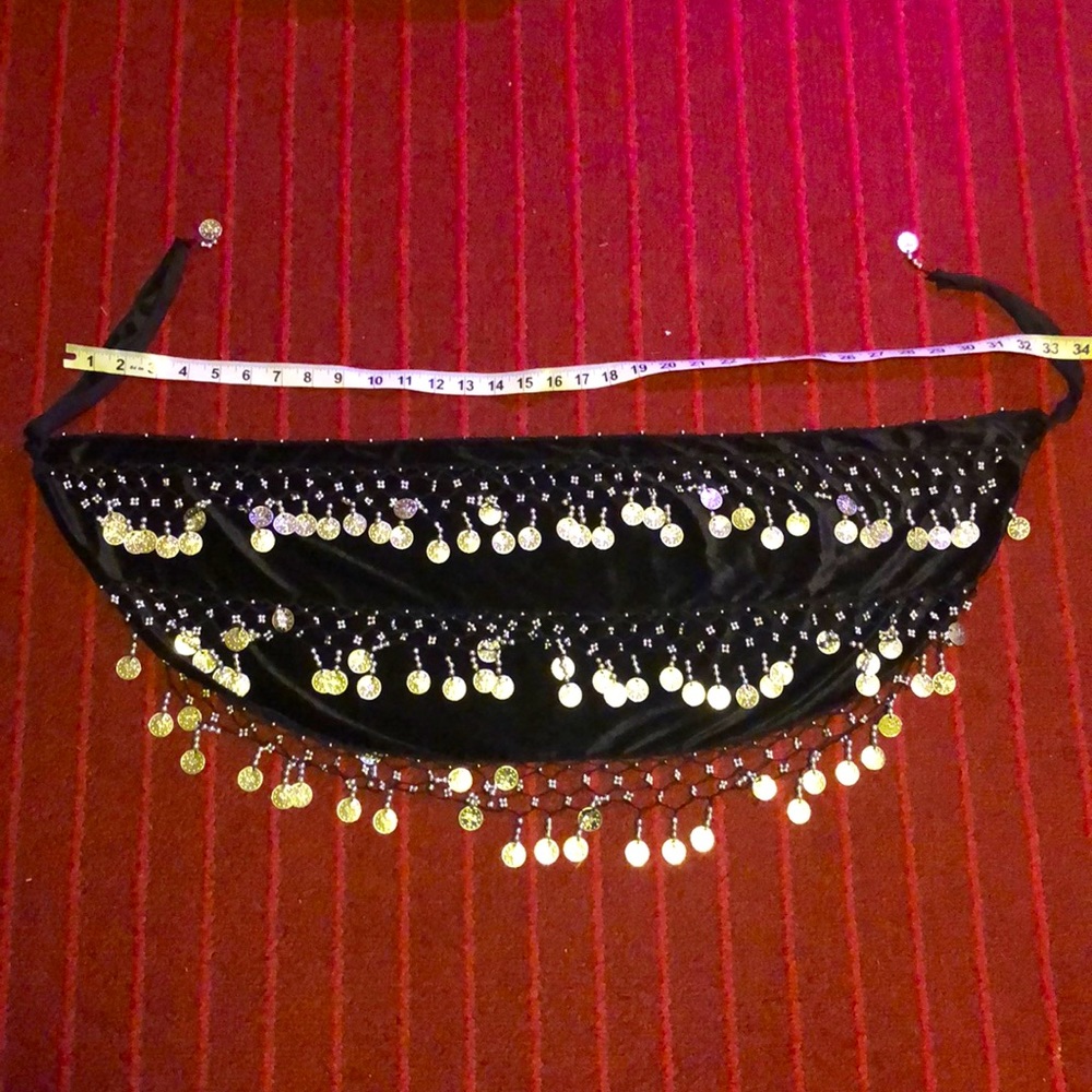Belly dancing coin hip wrap skirt